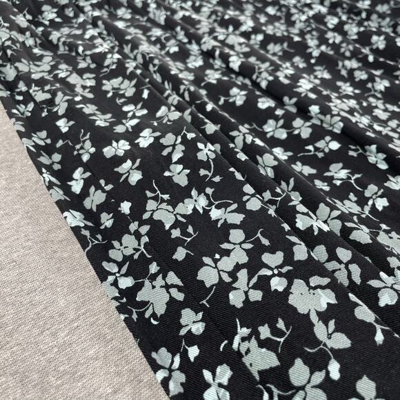 Melrose and Market Floral Maxi Skirt Large Black Blue Elastic Waist Pockets Boho - Picture 7 of 15